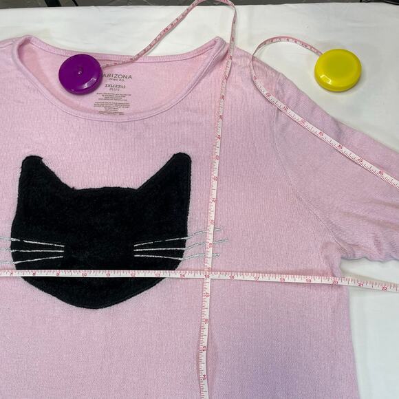 Arizona Black Cat Pink Plus Size Women's 3XL Pullover Loungewear Cozy Comfy - Picture 3 of 5